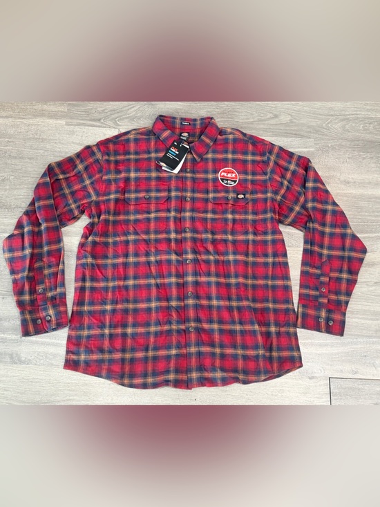 Dickies Other - Dickies Flex Flannel Shirt Red Blue Plaid Relaxed Fit nwt XL